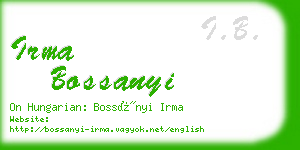 irma bossanyi business card